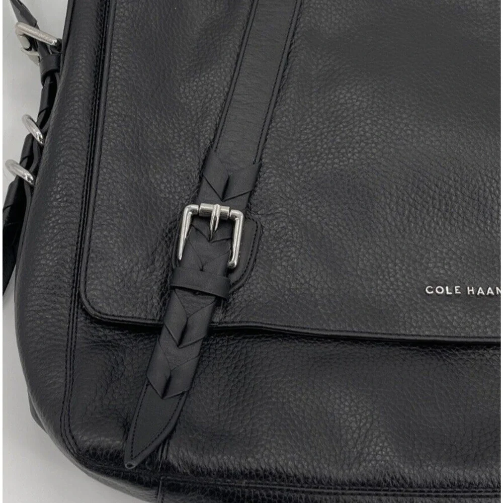 Cole Haan‎ Messenger Bag Black Pebble Leather CHRM11002 Storage Cover